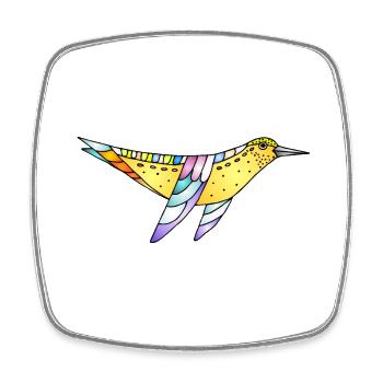 Oiseau - Magnet carré - blanc - Devant
