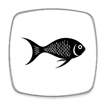 Süßer Fisch schwimmt im Meer - Illustration - Viereckiger Kühlschrankmagnet - Weiß - Vorne