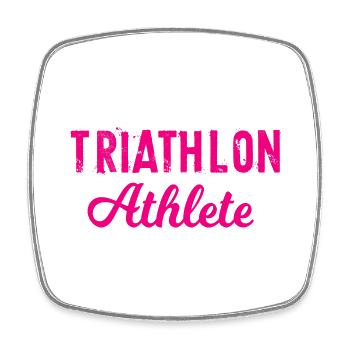 Triathlon Natation Bike Run Marathon - Magnet carré - blanc - Devant