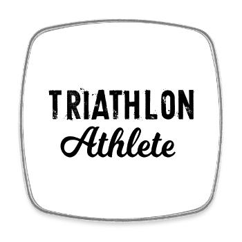 Triathlon Natation Bike Run Marathon - Magnet carré - blanc - Devant