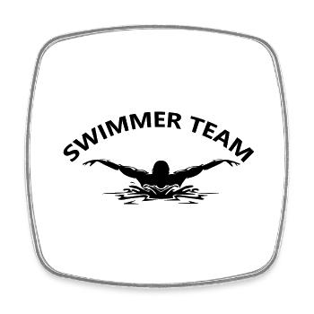 Triathlon Swim Bike Run Marathon - Square fridge magnet - white - Front