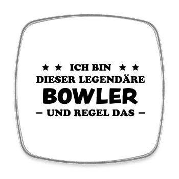 Bowling Spruch Bowlingspieler Fun Bowler Geschenk - Viereckiger Kühlschrankmagnet - Weiß - Vorne