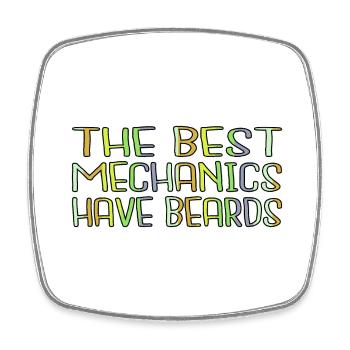 funny car mechanic baseballcoffeemug - Square fridge magnet - white - Front