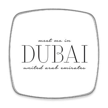 Meet me in Dubai - Square fridge magnet - white - Front