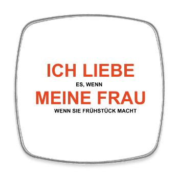Cooles „Ich Liebe Meine Frau“ Design für Ihn - Viereckiger Kühlschrankmagnet - Weiß - Vorne
