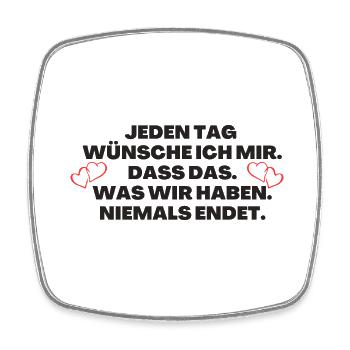 Ich liebe dich Lieblingsmensch - Viereckiger Kühlschrankmagnet - Weiß - Vorne