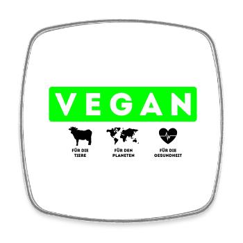 Vegan, Tiere Planeten Gesundheit - Viereckiger Kühlschrankmagnet - Weiß - Vorne