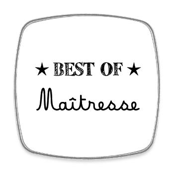 MAÎTRESSE. MAITRE. MERCI. MERCI MAÎTRESSE. ECOLE - Magnet carré - blanc - Devant