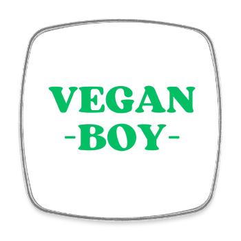 Vegan boy - Viereckiger Kühlschrankmagnet - Weiß - Vorne