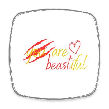 Bête ou beauté? - Magnet carré - blanc - Devant