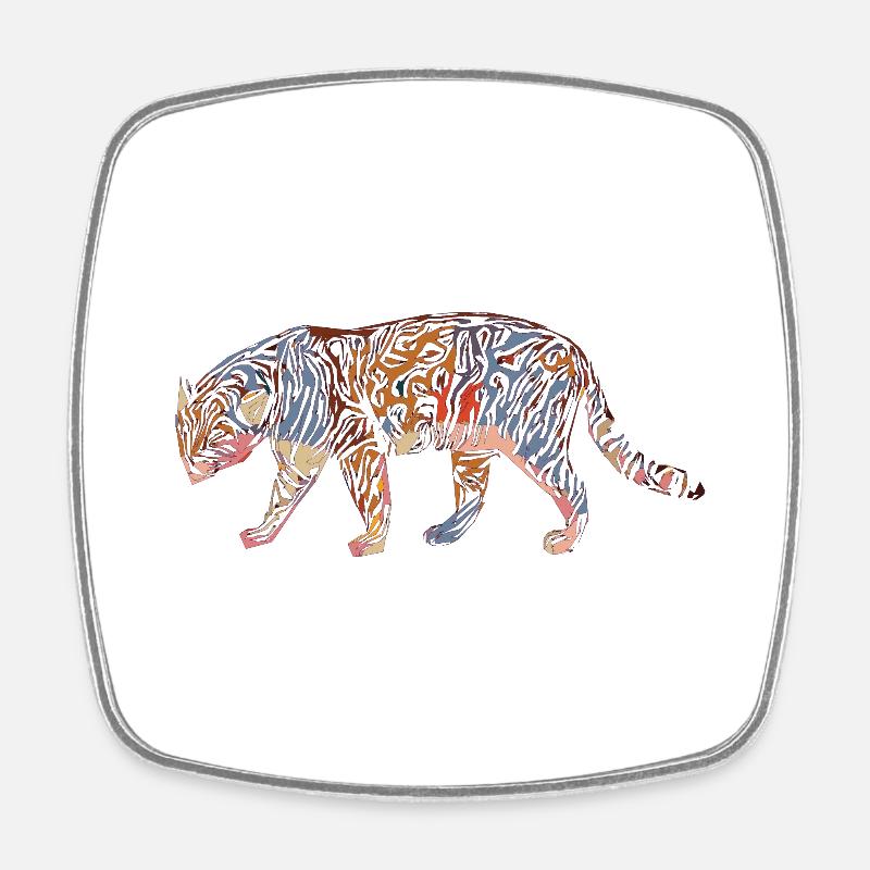 A colorful panthera - Magnet carré - blanc