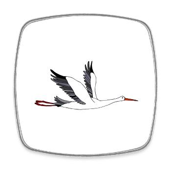 Storch - Viereckiger Kühlschrankmagnet - Weiß - Vorne
