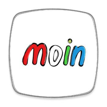 moin11 - Viereckiger Kühlschrankmagnet - Weiß - Vorne
