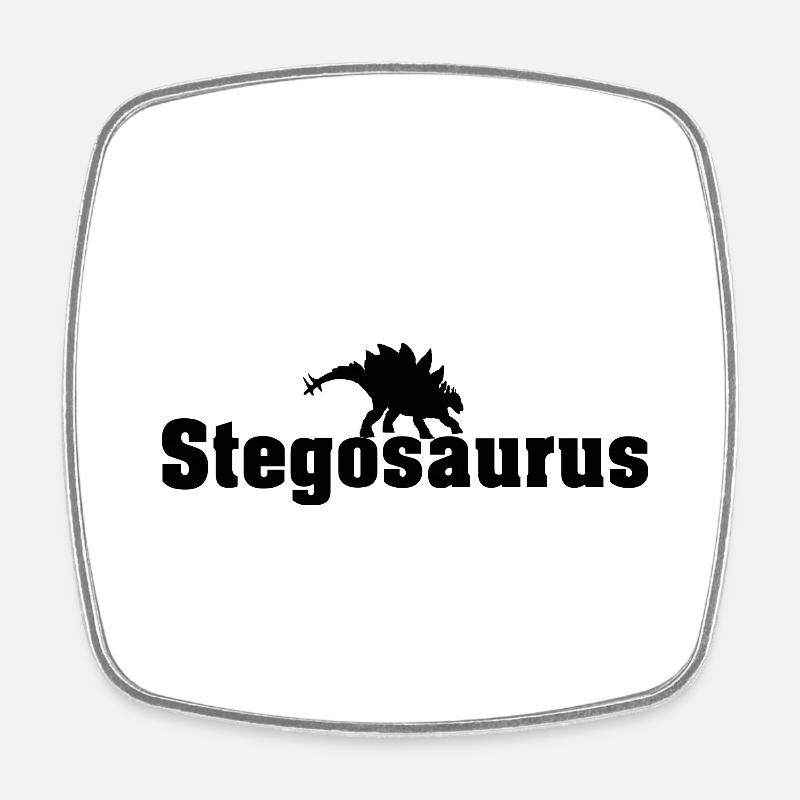 Stegosaurus - Viereckiger Kühlschrankmagnet - Weiß