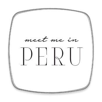 Ich liebe Peru - Viereckiger Kühlschrankmagnet - Weiß - Vorne