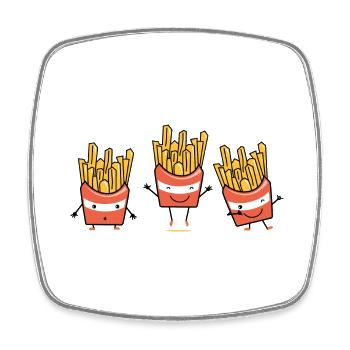 Pommes Frites Geschenk zum Personalisieren - Viereckiger Kühlschrankmagnet - Weiß - Vorne