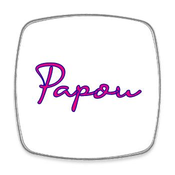 PAPOU. PAPA. FÊTE DES PÈRES. BONNE FÊTE PAPA - Magnet carré - blanc - Devant