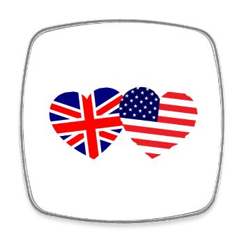 Britisch Amerikanische Freunde - Viereckiger Kühlschrankmagnet - Weiß - Vorne