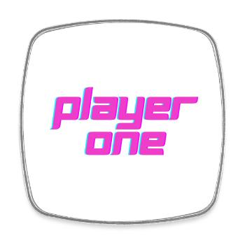 Player - Viereckiger Kühlschrankmagnet - Weiß - Vorne
