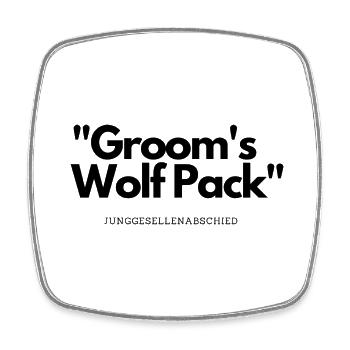 Groom´s Wolf Pack Junggesellenabschied - Viereckiger Kühlschrankmagnet - Weiß - Vorne