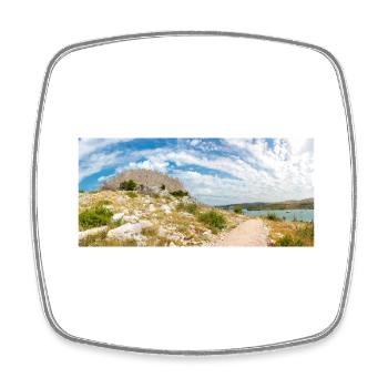 The Wall of Oštrica (Bedem Grebastica) Croatia - Square fridge magnet - white - Front