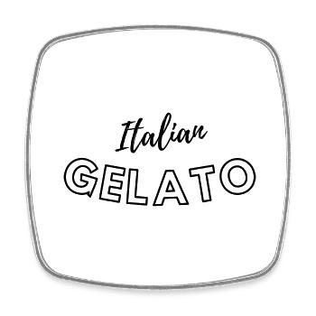 Italian Gelato – Typographie amusante et délicieuse - Magnet carré - blanc - Devant