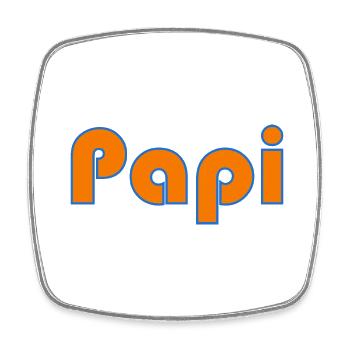 PAPI. PAPA. FÊTE DES PÈRES. BONNE FÊTE PAPA - Magnet carré - blanc - Devant