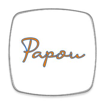 PAPOU. PAPA. FÊTE DES PÈRES. BONNE FÊTE PAPA - Magnet carré - blanc - Devant