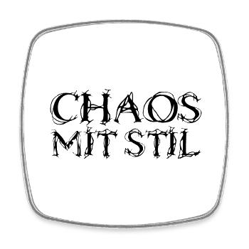 Chaos mit Stil - Viereckiger Kühlschrankmagnet - Weiß - Vorne