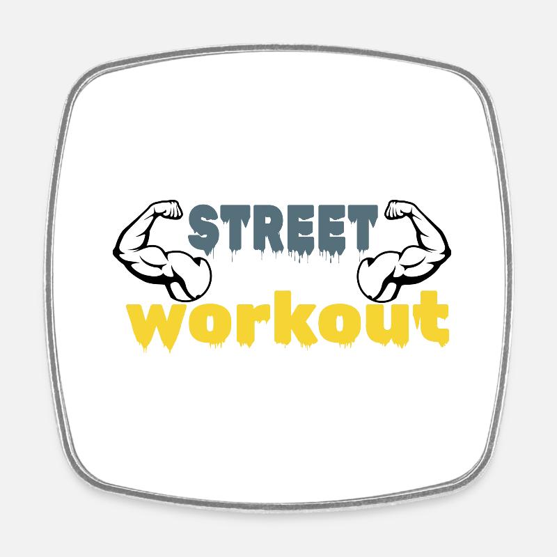 Street Workout - Square fridge magnet - white