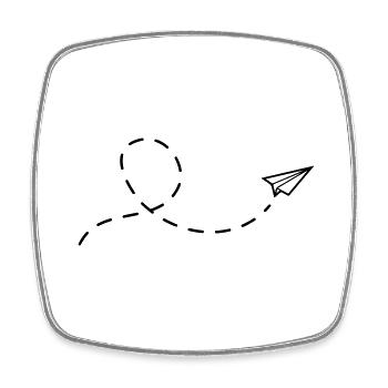 avion en papier - Magnet carré - blanc - Devant
