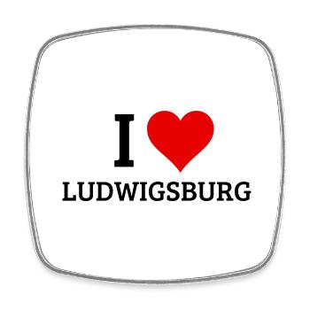 I LOVE LUDWIGSBURG DESIGN - Viereckiger Kühlschrankmagnet - Weiß - Vorne