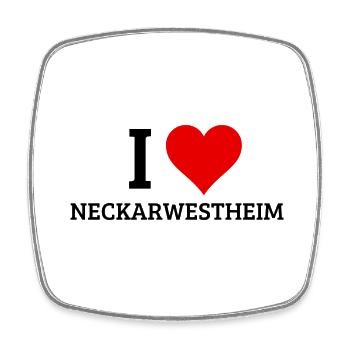 I LOVE NECKARWESTHEIM DESIGN - Viereckiger Kühlschrankmagnet - Weiß - Vorne