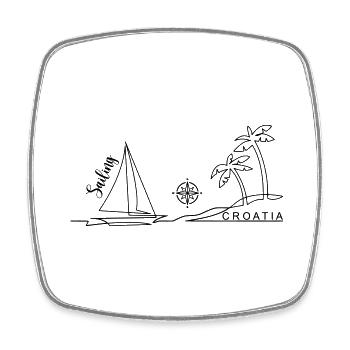 Équipage de navigation Croatie - Magnet carré - blanc - Devant