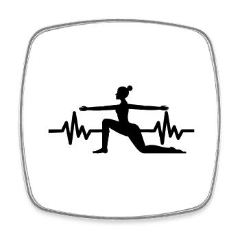 Heartbeat Gymnastique - Méditation Gymnastique Yoga - Magnet carré - blanc - Devant