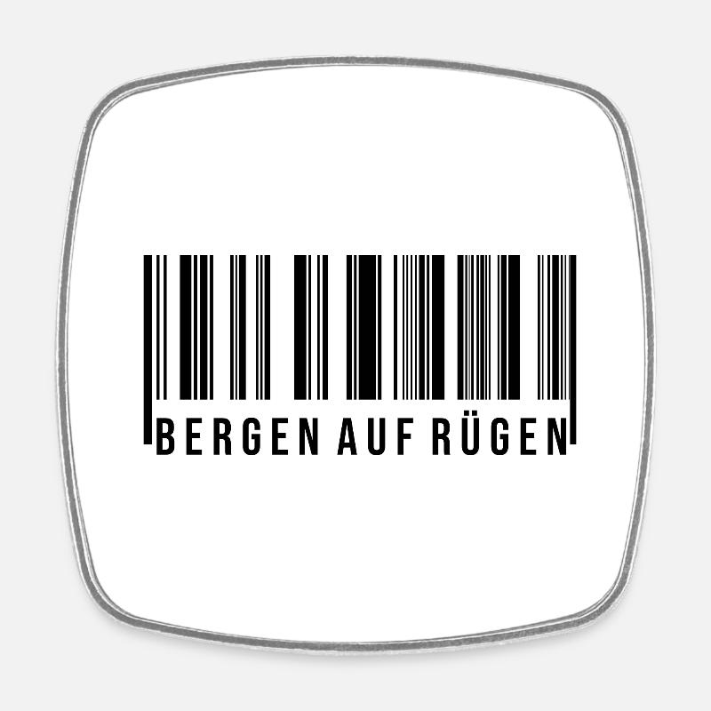 Bergen auf Rügen Strichcode - Viereckiger Kühlschrankmagnet - Weiß