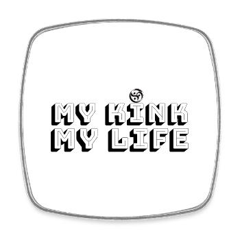 My Kink my life s/w - Viereckiger Kühlschrankmagnet - Weiß - Vorne