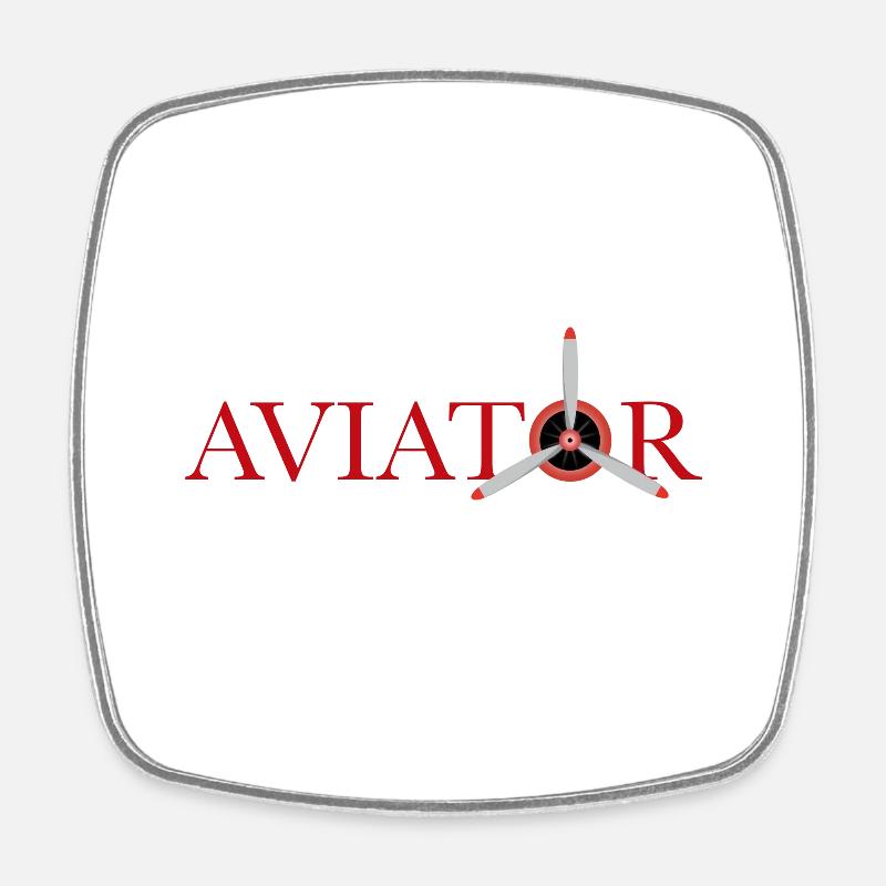 Aviator - Square fridge magnet - white