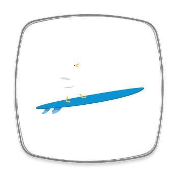 Fun Surfer Goose Planche de surf Surf Duck Surf Geese - Magnet carré - blanc - Devant