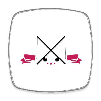 angelrute symbol - Viereckiger Kühlschrankmagnet - Weiß - Vorne
