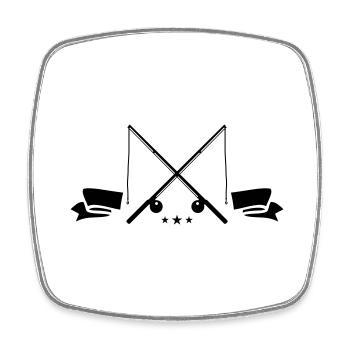 Fishing rod icon - Square fridge magnet - white - Front