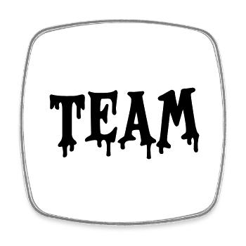 team - Viereckiger Kühlschrankmagnet - Weiß - Vorne