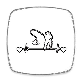 Fishing Hook Fishing Fishing Fishing Angler - Square fridge magnet - white - Front