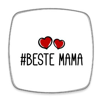 Beste Mama Herzen Liebe - Viereckiger Kühlschrankmagnet - Weiß - Vorne