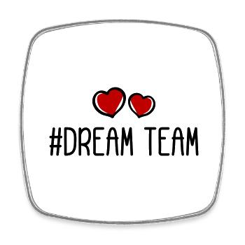 Dream Team Heart Love - Magnet carré - blanc - Devant