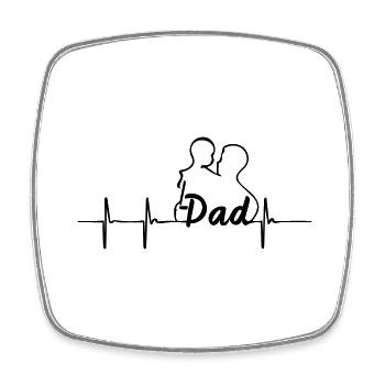dad - Square fridge magnet - white - Front