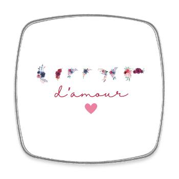 Marraine d’amour fleurs- idée cadeau marraine - Magnet carré - blanc - Devant