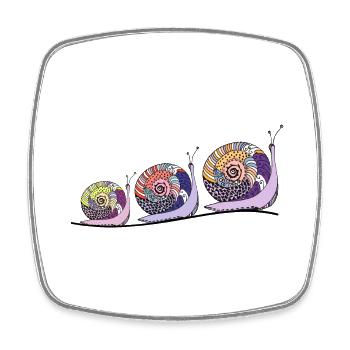 Snails - Square fridge magnet - white - Front
