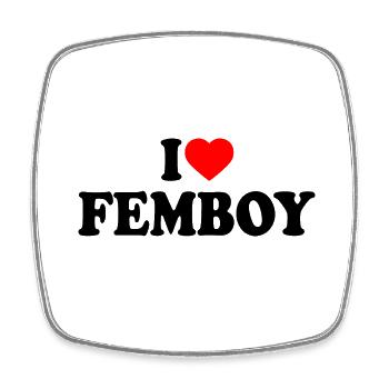 I love femboy - Viereckiger Kühlschrankmagnet - Weiß - Vorne