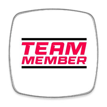 Team Member - Square fridge magnet - white - Front